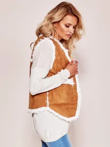 Brown vest with faux fur #1947447