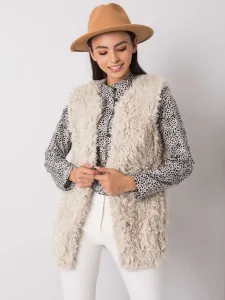 Gilè da donna Fashionhunters Beige Fur #42176
