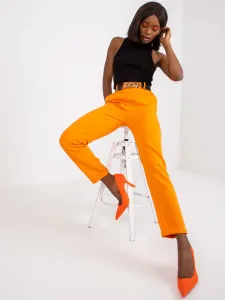 Bright orange suit trousers with decorative Seville belt