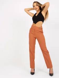 Women's copper trousers made of fabric with pockets