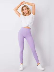 Basic leggings with purple stripes
