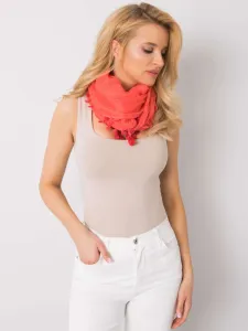 Women's coral scarf with fringe #1326468