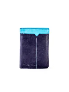 Black and blue men's leather wallet #1246447