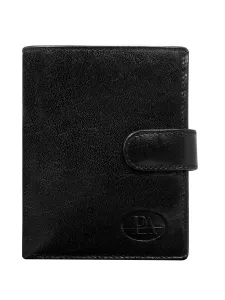 Black classic men's leather wallet with snap