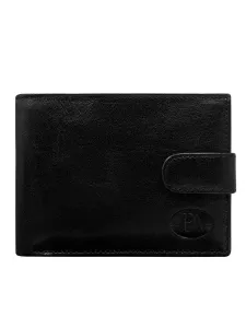 Men's Horizontal Black Leather Wallet #1361665