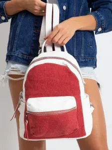 White and red backpack