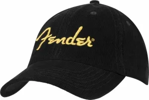 Fender Cappellino Gold Spaghetti Logo Corduroy Baseball Hat Black
