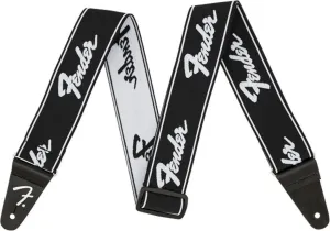 Fender Weighless Strap Running Logo Black and White