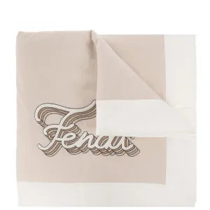 Fendi Baby Unisex Logo Blanket Beige - ONE SIZE BEIGE