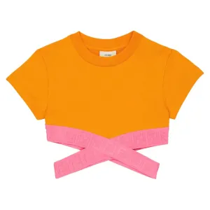 Fendi Girls FF Cut Out Dress Orange - 6Y ORANGE