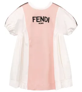 Fendi Girls Popelin Dress White - 6A WHITE