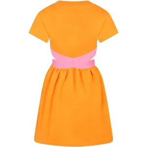 Fendi Girls FF Cut Out Dress Orange - 8Y ORANGE