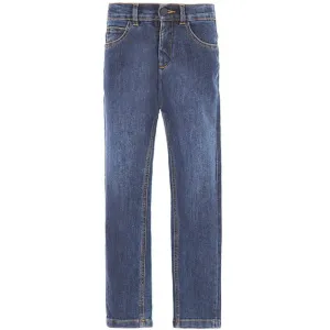 Fendi Boys Classic Logo Denim Jeans Blue - BLUE 6Y