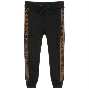 Fendi Boys Logo Sweat Trousers Black - BLACK 10Y