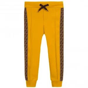 Fendi Boys Logo Sweat Trousers Yellow - YELLOW 12Y