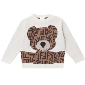 Fendi Baby Unisex Teddy Bear Sweater Beige - 24M BEIGE