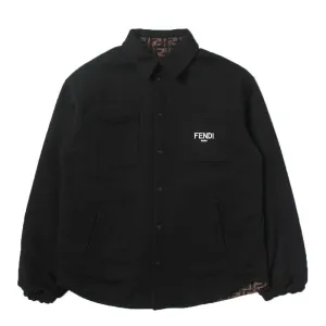 Fendi Boys Reversible FF Monogram Print Shirt Jacket Black - 8Y BLACK