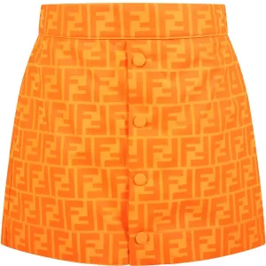 Fendi Girls FF Logo Skirt Orange - 14Y ORANGE
