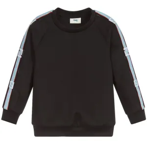 Fendi Boys Arm Logo Neoprene Sweatshirt Black - BLACK 10Y