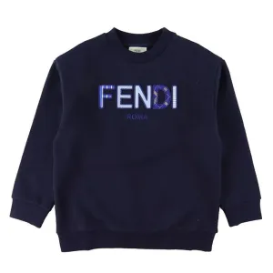 Fendi Unisex Kids Logo Sweater Navy - 4Y NAVY