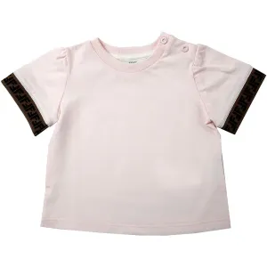 Fendi Baby Girls Ff Cuff Logo T-shirt Pink - 24M PINK