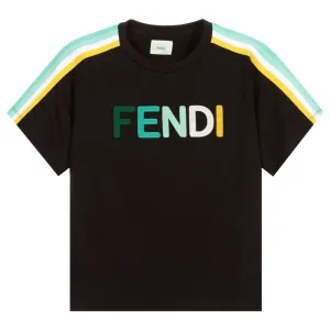Fendi Boys Logo T-shirt Black - BLACK 10Y