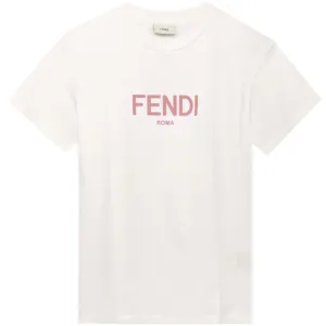 Fendi Girls Logo T-Shirt White - 4Y WHITE #483241