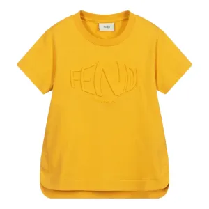 Fendi Unisex basic cotton T-shirt Yellow - 10Y YELLOW