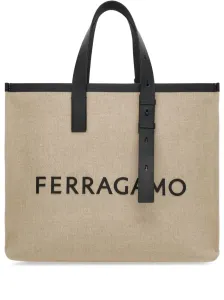FERRAGAMO - Borsa Tote In Canvas Con Logo #2483135