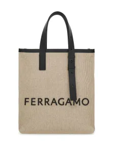 FERRAGAMO - Borsa Tote In Canvas Con Logo #2483212