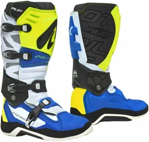 Forma Boots Pilot Yellow Fluo/White/Blue 40 Stivali da moto