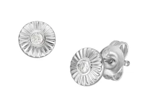 Fossil Orecchini in argento con cristallo Circle JFS00617040