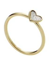 Fossil Romantico anello placcato in oro Valentine JF03943710 57 mm