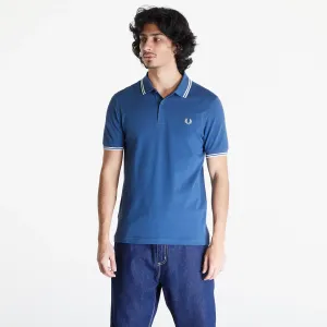 FRED PERRY Twin Tipped Polo Short Sleeve Tee Midnight Blue/ Ecru/ Light Ice #3074091