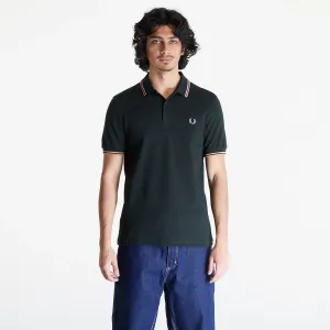 FRED PERRY Twin Tipped Polo Short Sleeve Tee Night Green/ Warm Grey/ Light Rust #3074115