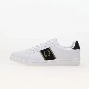 FRED PERRY B721 Leather/Branded Webbing White/ Warm Grey #3145265