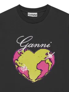 GANNI - T-shirt In Cotone Stampata