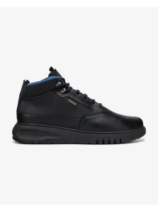 Black Men's Ankle Leather Sneakers Geox Aerantis - Men