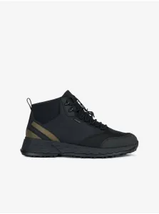 Black Men's Ankle Sneakers with Leather Details Geox Sterrato - Men's