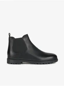 Black Men's Geox Leather Ankle Boots - Men