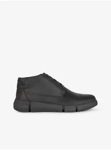 Black Men's Leather Ankle Boots Geox Adacter - Men