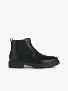 Black Men's Leather Ankle Boots Geox Spherica - Men #2831290