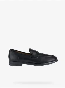 Black Men's Leather Loafers Geox Anghiari - Men's #1102794