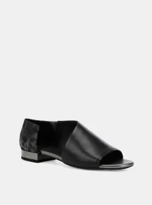 Black Women's Leather Sandals Geox Wistrey - Women #85305