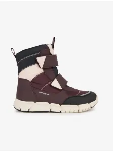 Burgundy Girls' Winter Ankle Boots Geox Flexyper - Girls #2911816