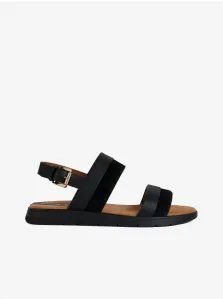 Black Women's Sandals with Leather Details Geox - Women #2071947