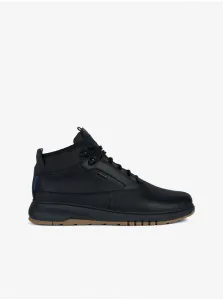 Black Men's Leather Ankle Sneakers Geox Aerantis - Men's #2618767