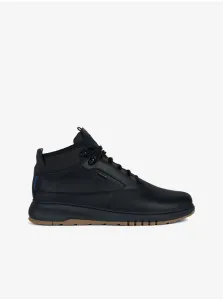 Black Men's Leather Ankle Sneakers Geox Aerantis - Men's #2618770