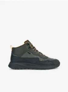 Grey and black men's ankle sneakers with suede details Geox Ter - Men's #2963122