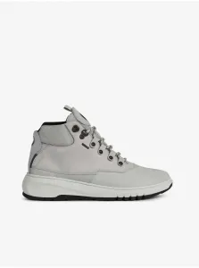 Light Grey Women's Ankle Leather Sneakers Geox Aerantis 4x4 - Women